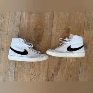 Nike White and Black High-Top Sneakers